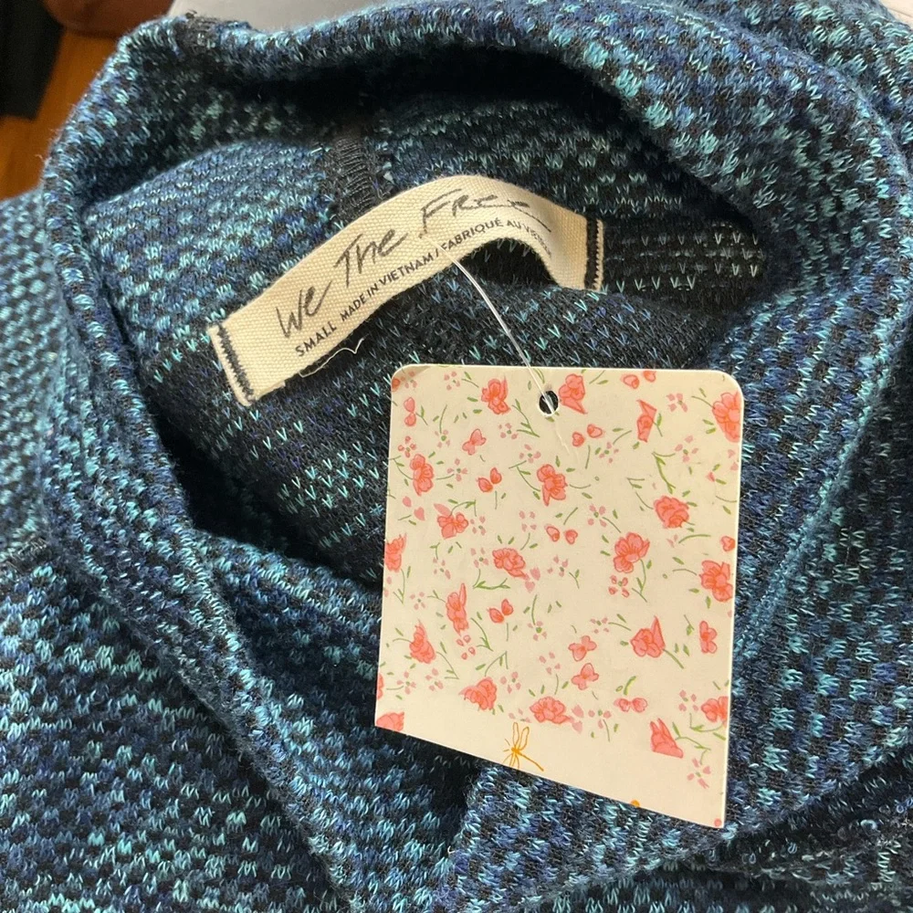WE THE FREE sz Small Sunny Days Marled Turtleneck Sweater Blue
